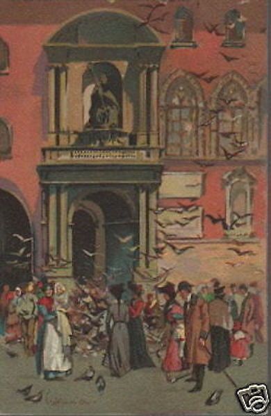 Cartolina Antica Bologna, Piazza Comunale, Cromolitografica, 1900