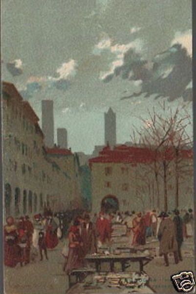 Cromolitografia Antica Mercato Ferravecchi Bologna, Primo '900