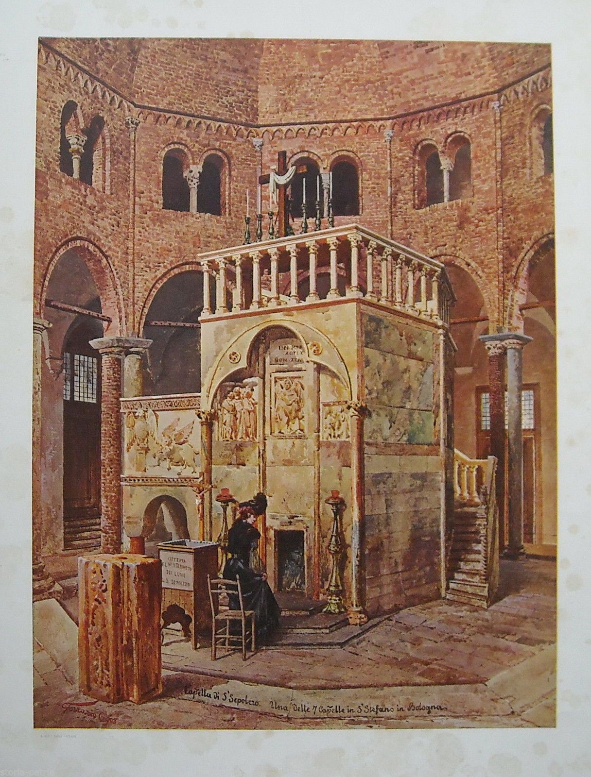 Stampa Antica Cappella San Sepolcro, Bologna. Carlo Ferrario, 1903