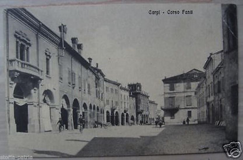 Cartolina d'Epoca, Carpi, Corso Fanti, 1915, Emilia Romagna