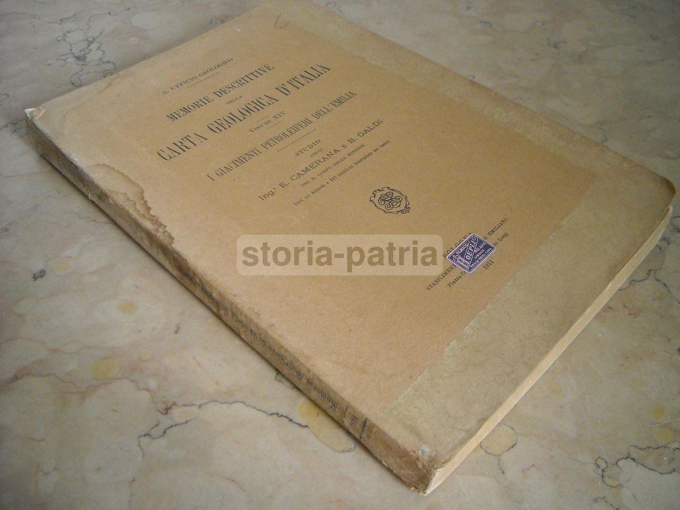 Giacimenti Petroliferi Dell'Emilia 1911: Camerana, Galdi   Carta Geologica d'Italia