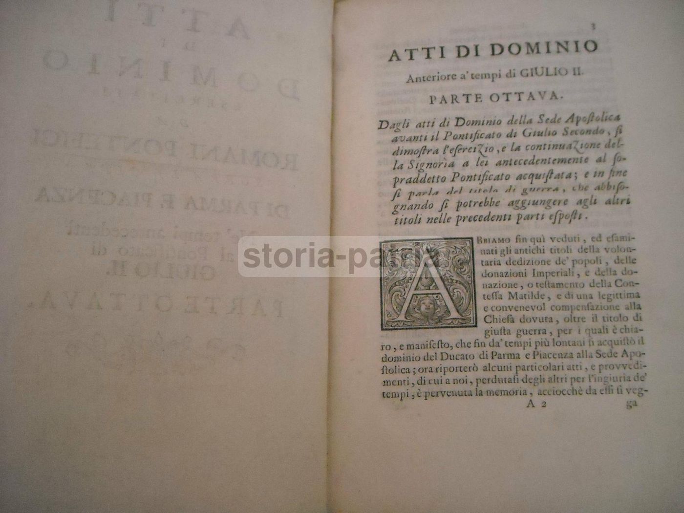 Atti Di Dominio Esercitati Da' Romani Pontefici Sopra Le Città Di Parma E Piacenza