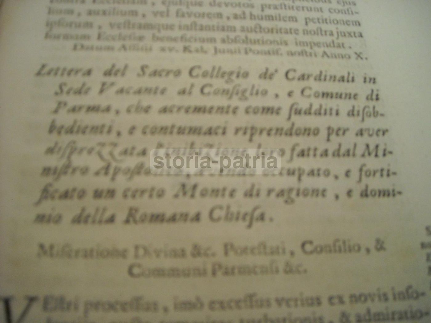 Atti Di Dominio Esercitati Da' Romani Pontefici Sopra Le Città Di Parma E Piacenza