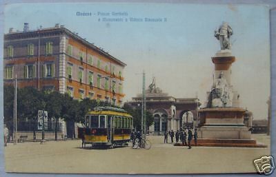 Cartolina Modena: Piazza Garibaldi Con Tram, 1915