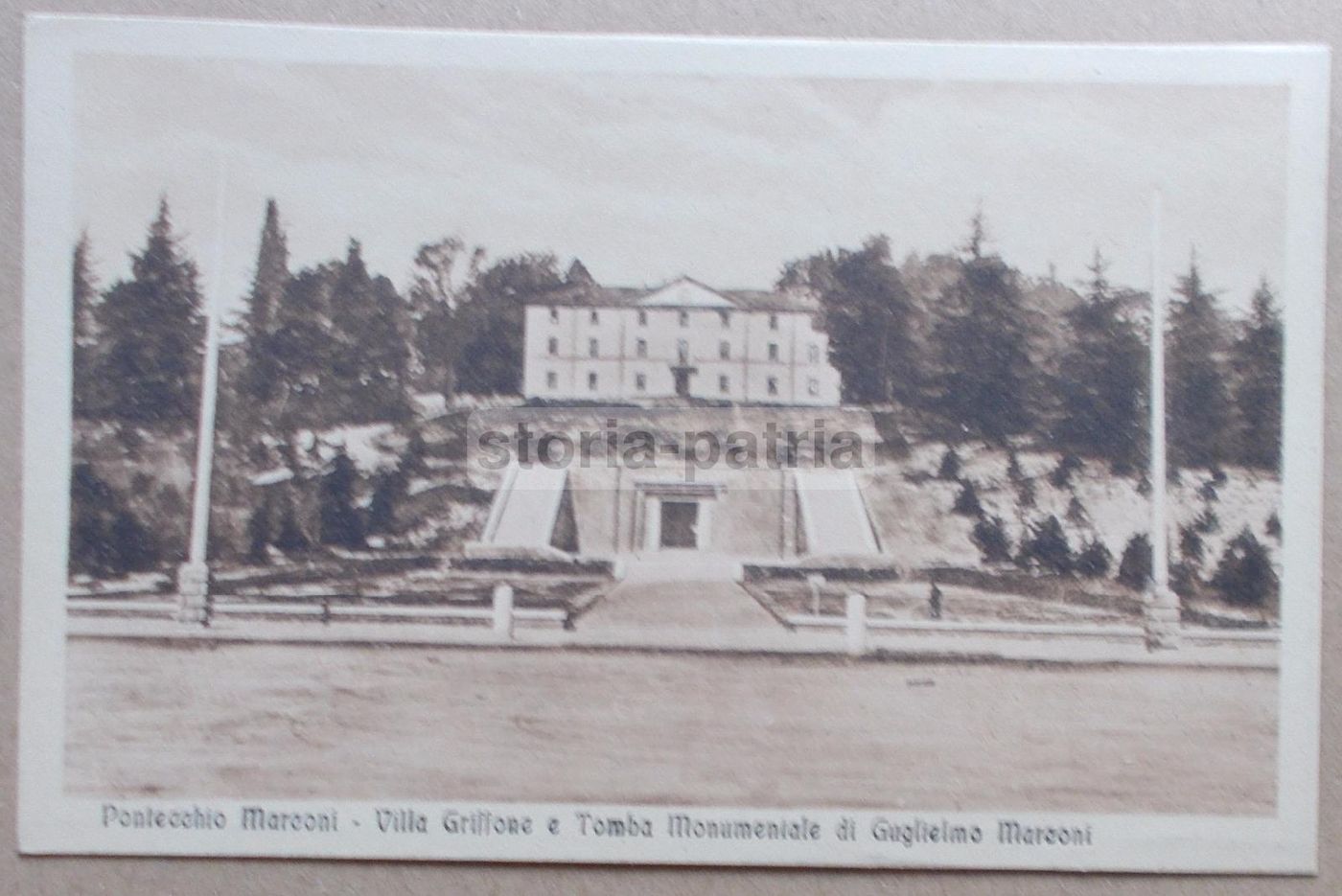 Cartolina Villa Griffone E Tomba Monumentale Di Guglielmo Marconi, Pontecchio 1942