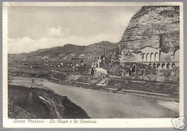 Cartolina d'Epoca Sasso Marconi: La Rupe E La Fontana (1942)