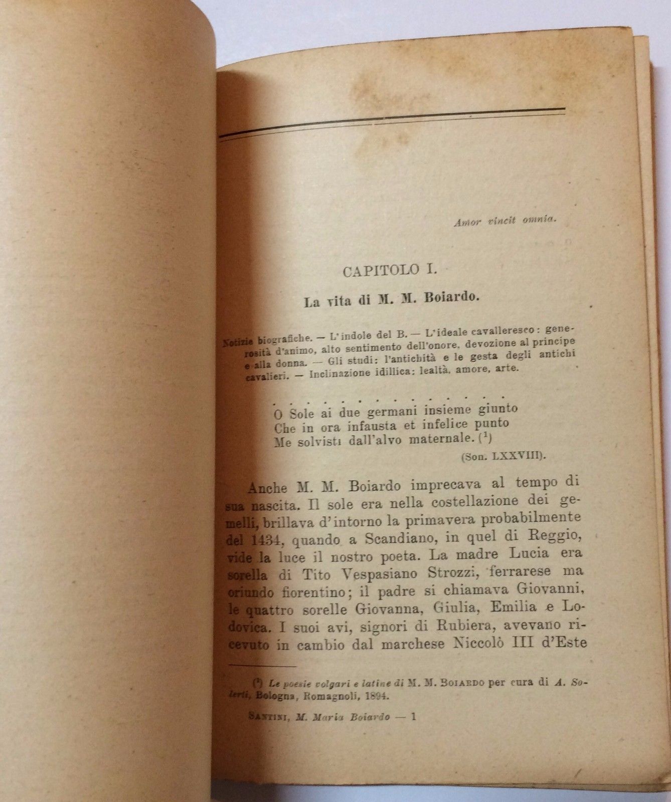 Matteo Maria Boiardo: L'Uomo E Il Poeta, Emilio Santini, 1914
