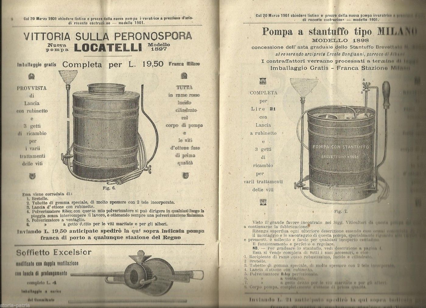 Catalogo Pompe Irroratrici Locatelli, Milano 1901: Enologia E Agraria