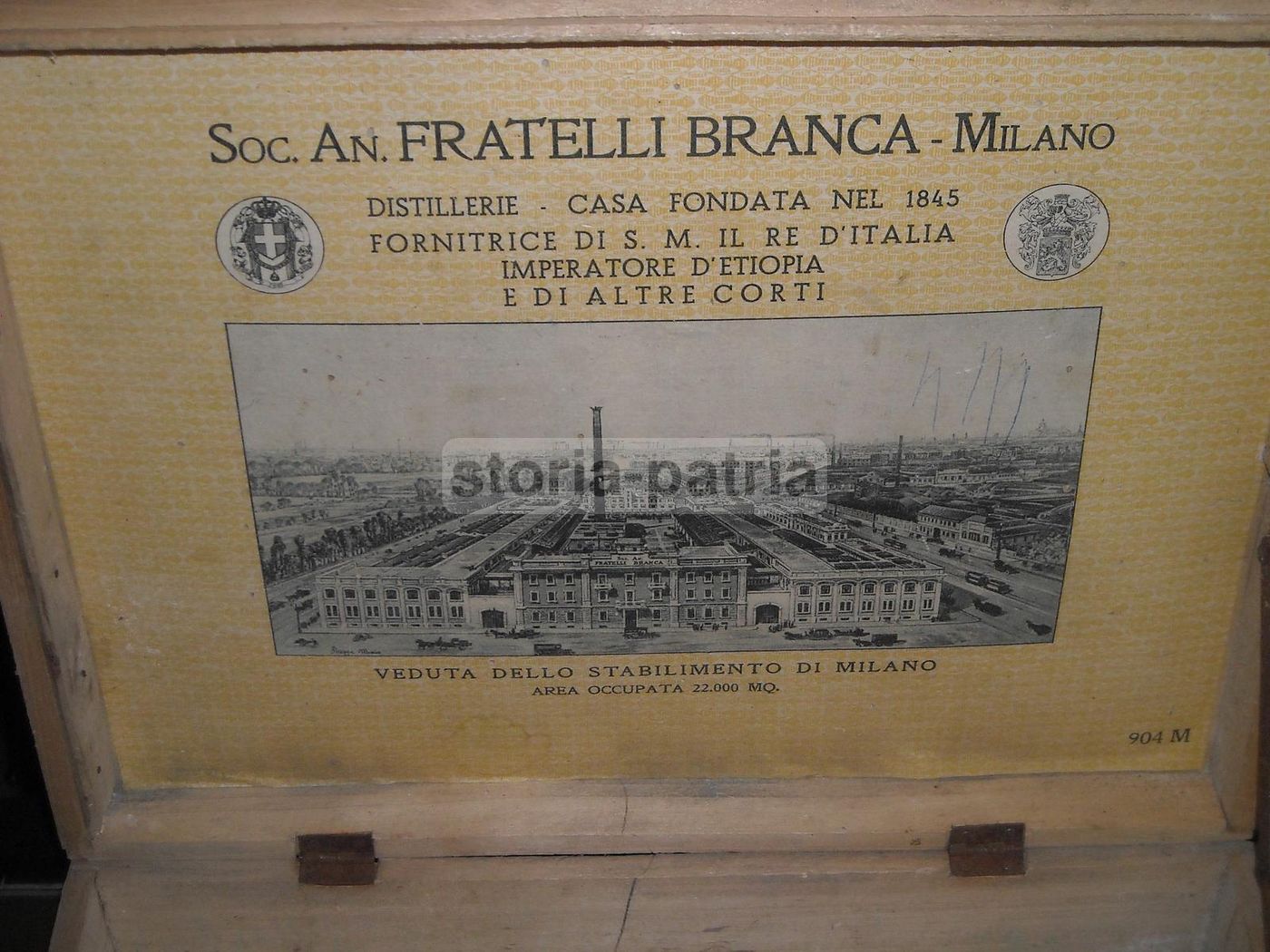 Scatola Pubblicitaria In Legno Fratelli Branca, Milano, Epoca Fascista