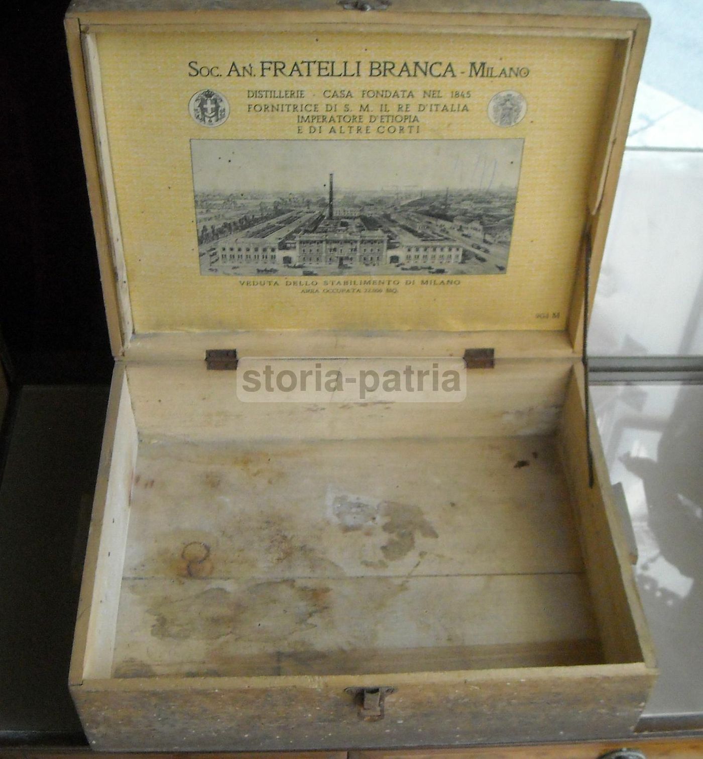 Scatola Pubblicitaria In Legno Fratelli Branca, Milano, Epoca Fascista