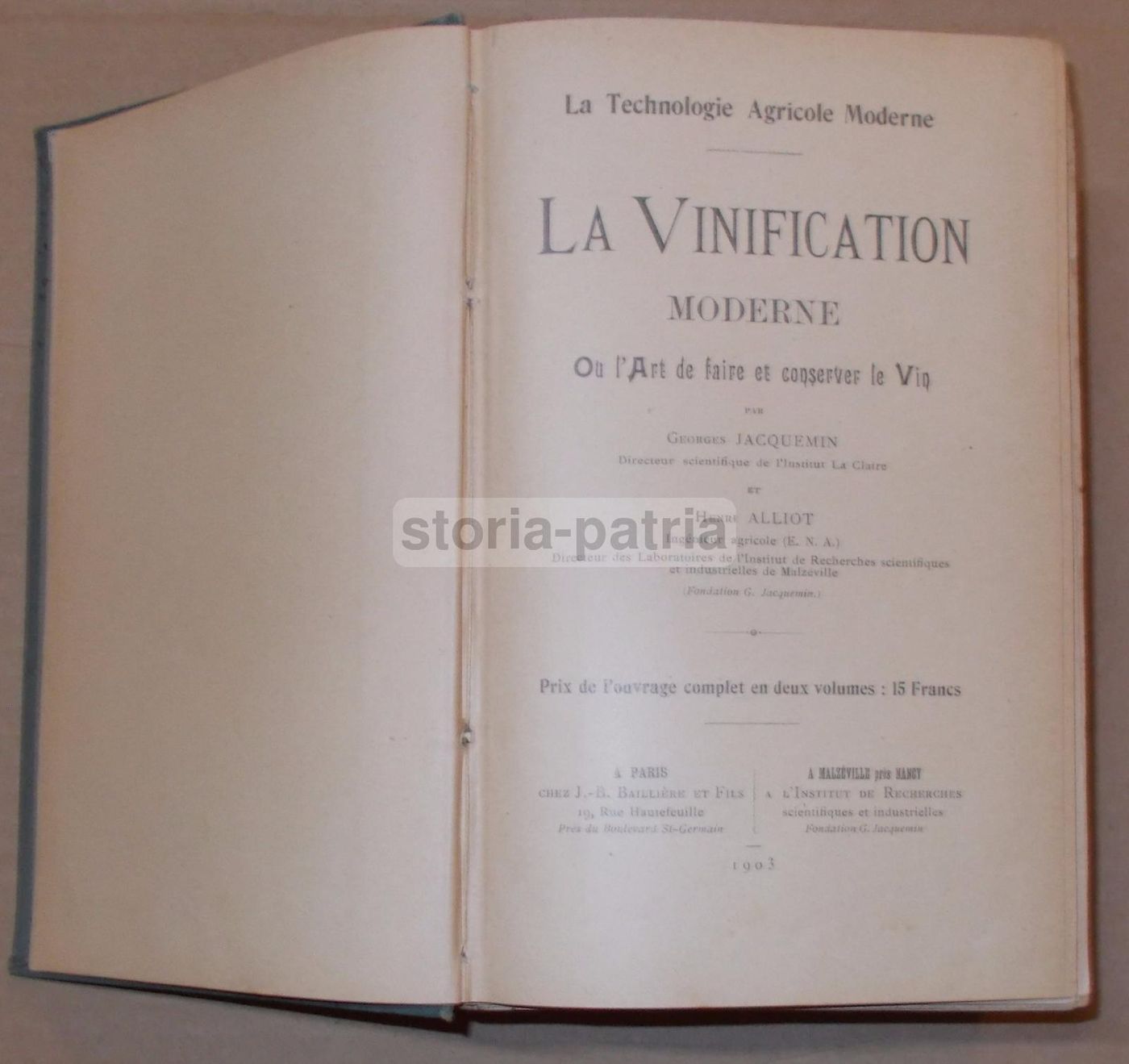 La Vinification Moderne 1903: Jacquemin & Alliot   Enologia E Viticoltura