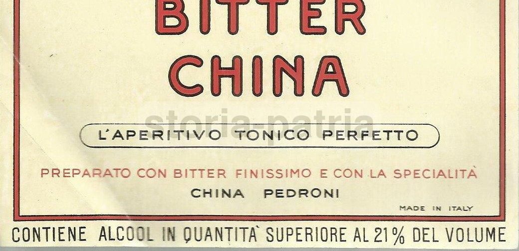 Etichetta Bitter China Distillerie Pedroni, Milano   Circa 1950