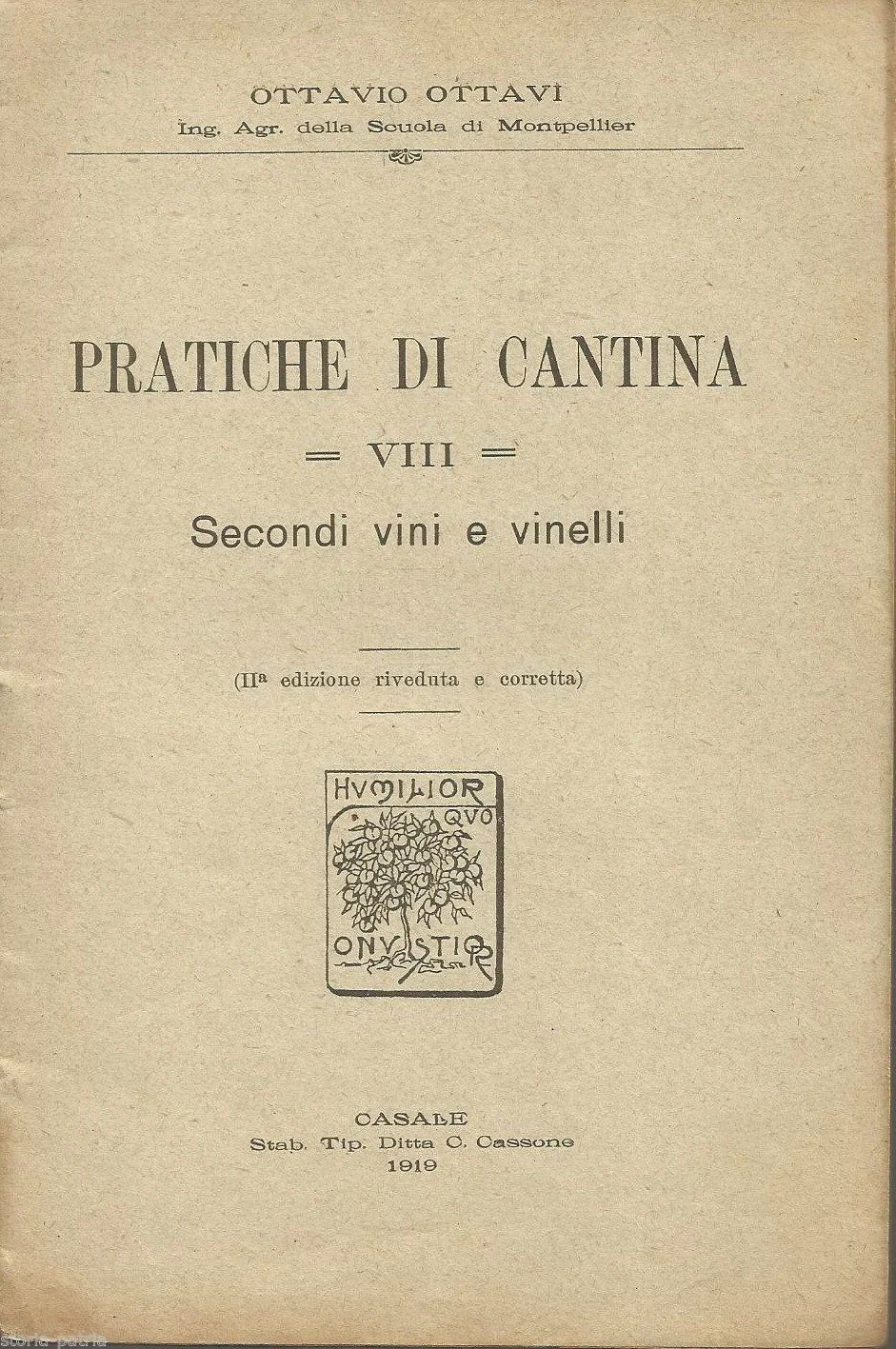 Cellar Practices: Second Wines and Piquettes (1919)