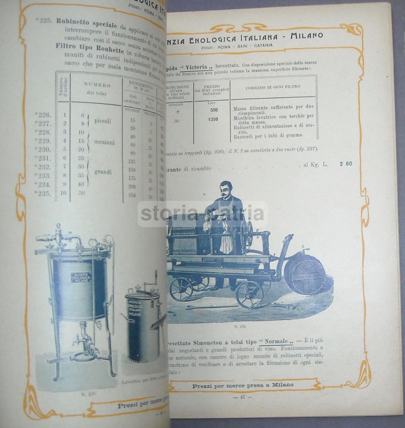 Catalogo Enologia 1903 Viticoltura Attrezzi Antichi Milano Pirola