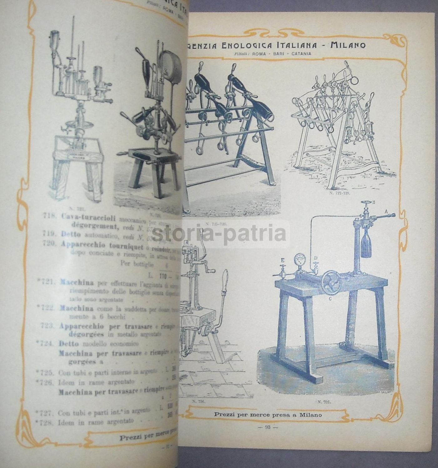 Catalogo Enologia 1903 Viticoltura Attrezzi Antichi Milano Pirola