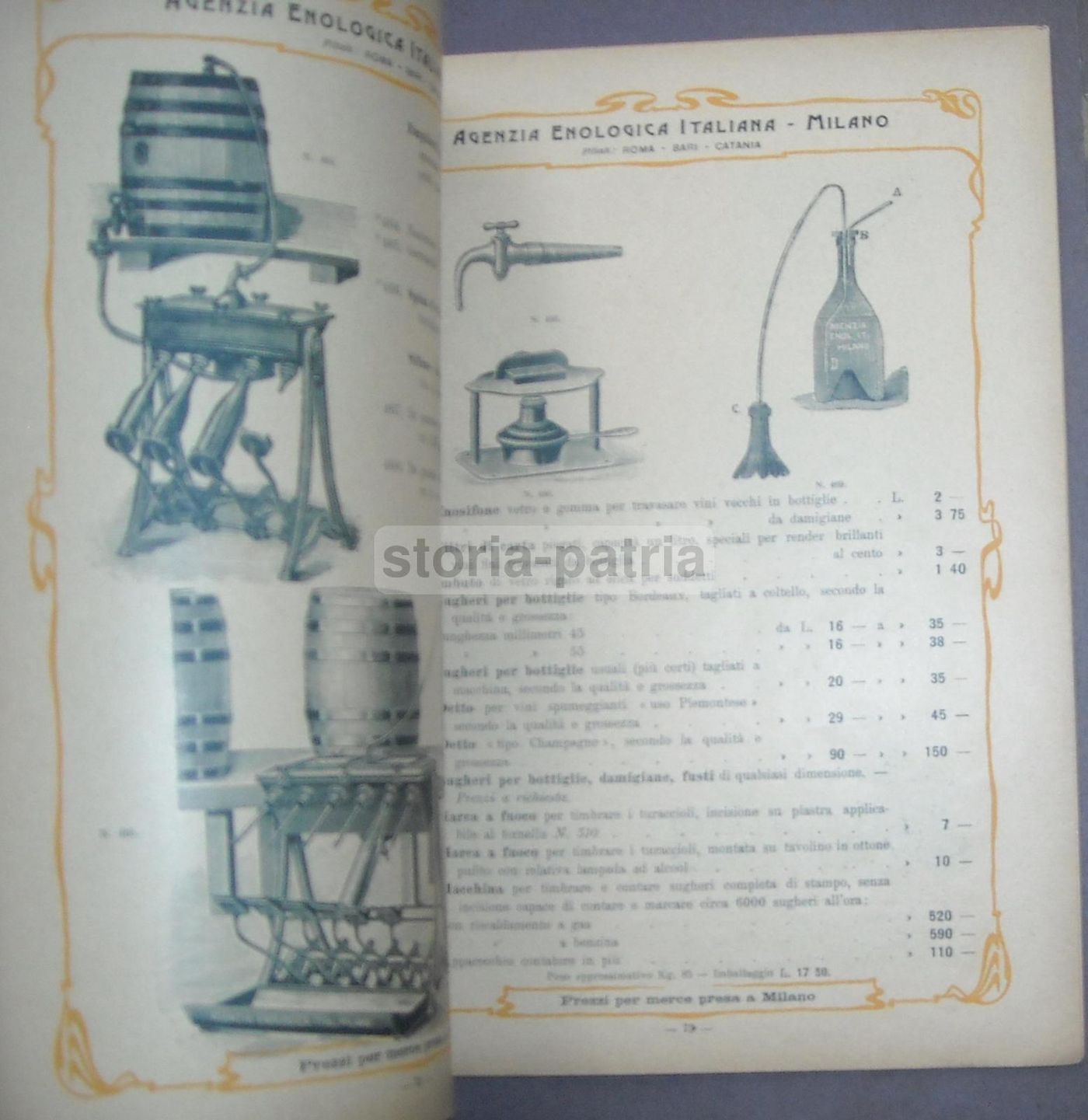 Catalogo Enologia 1903 Viticoltura Attrezzi Antichi Milano Pirola