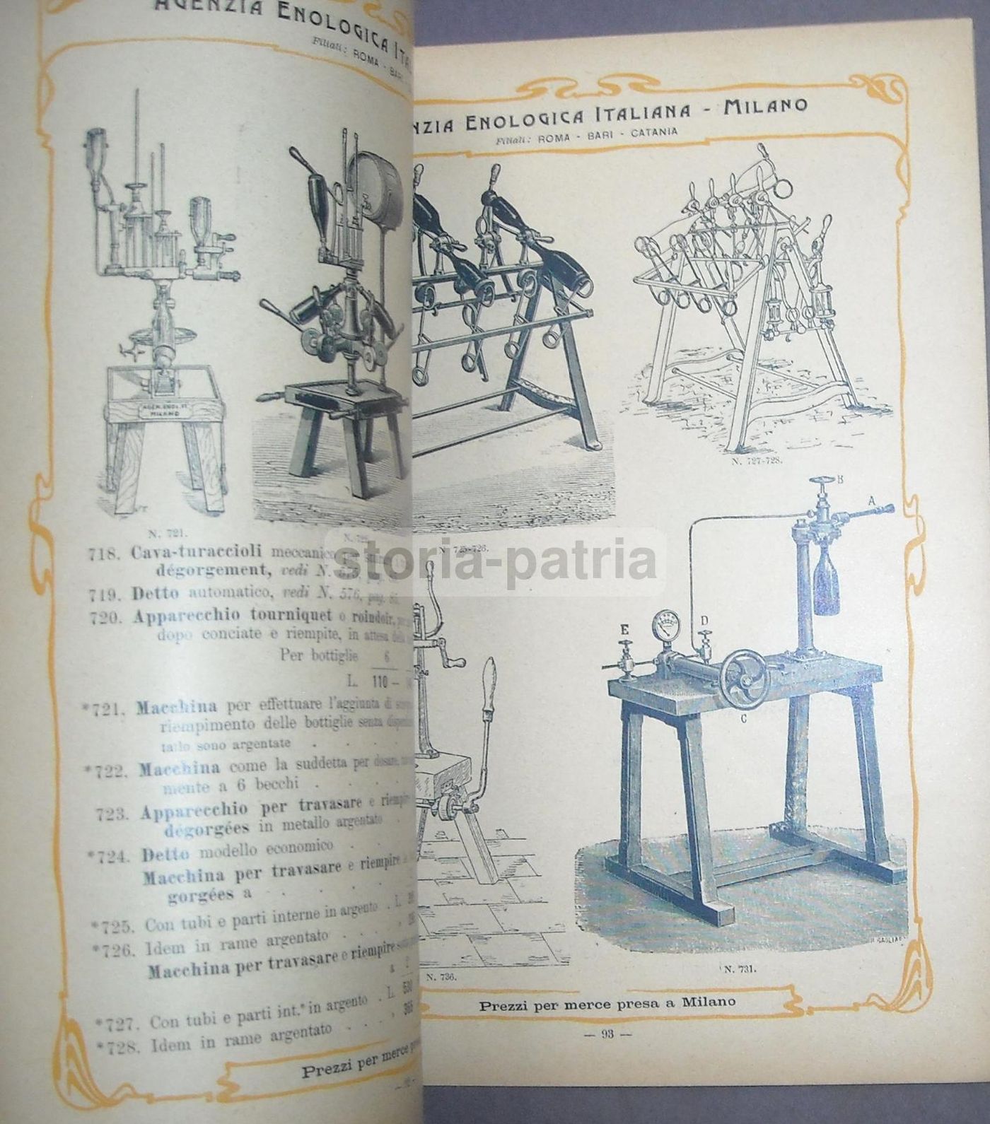 Catalogo Enologia 1903 Viticoltura Attrezzi Antichi Milano Pirola