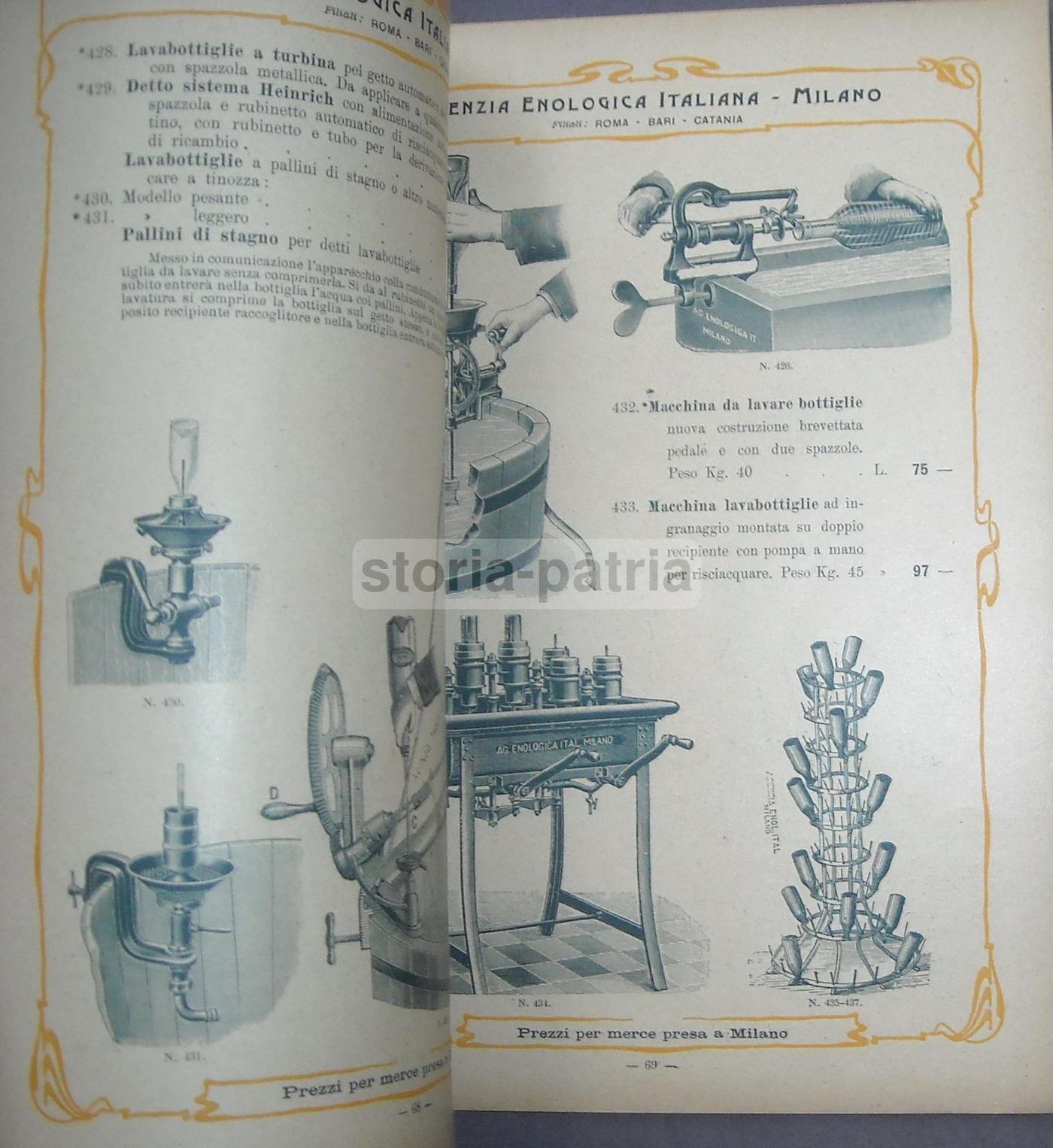 Catalogo Enologia 1903 Viticoltura Attrezzi Antichi Milano Pirola