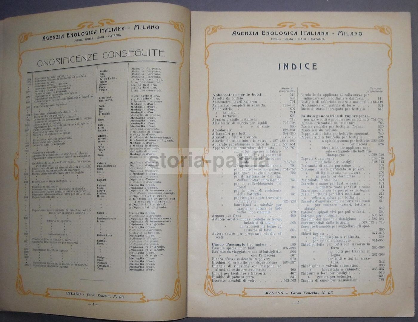 Catalogo Enologia 1903 Viticoltura Attrezzi Antichi Milano Pirola