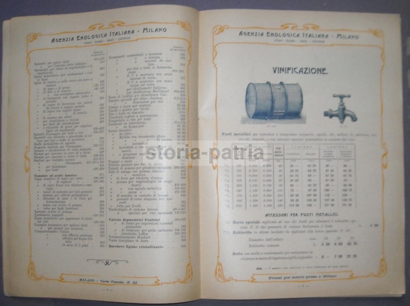Catalogo Enologia 1903 Viticoltura Attrezzi Antichi Milano Pirola