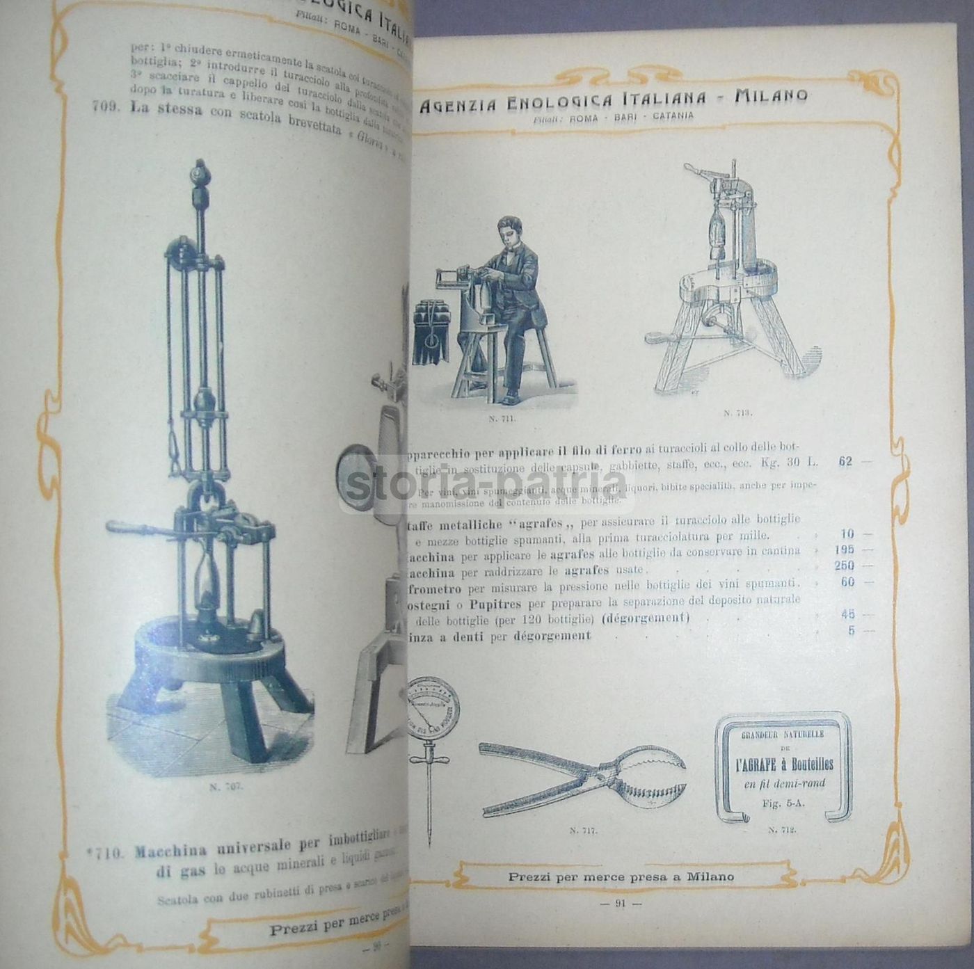 Catalogo Enologia 1903 Viticoltura Attrezzi Antichi Milano Pirola