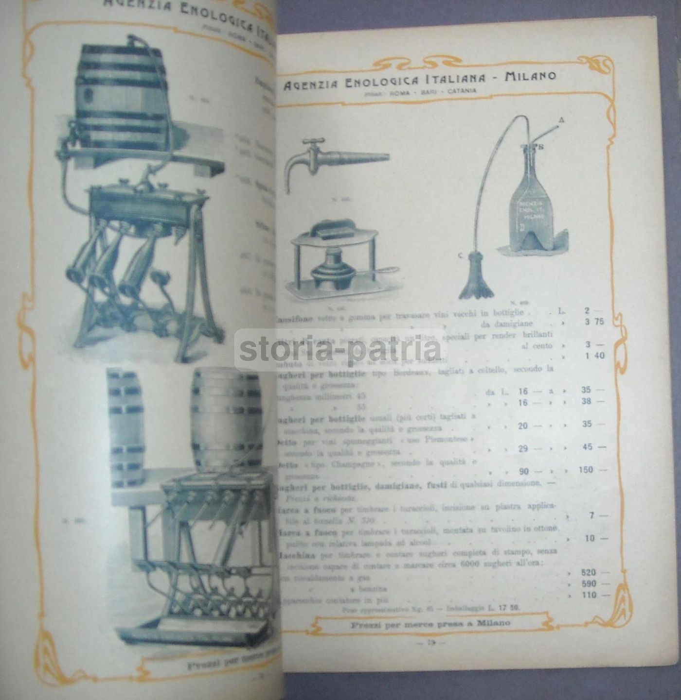 Catalogo Enologia 1903 Viticoltura Attrezzi Antichi Milano Pirola