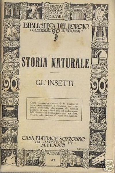 Storia Naturale Degli Insetti   Biblioteca Del Popolo, Sonzogno