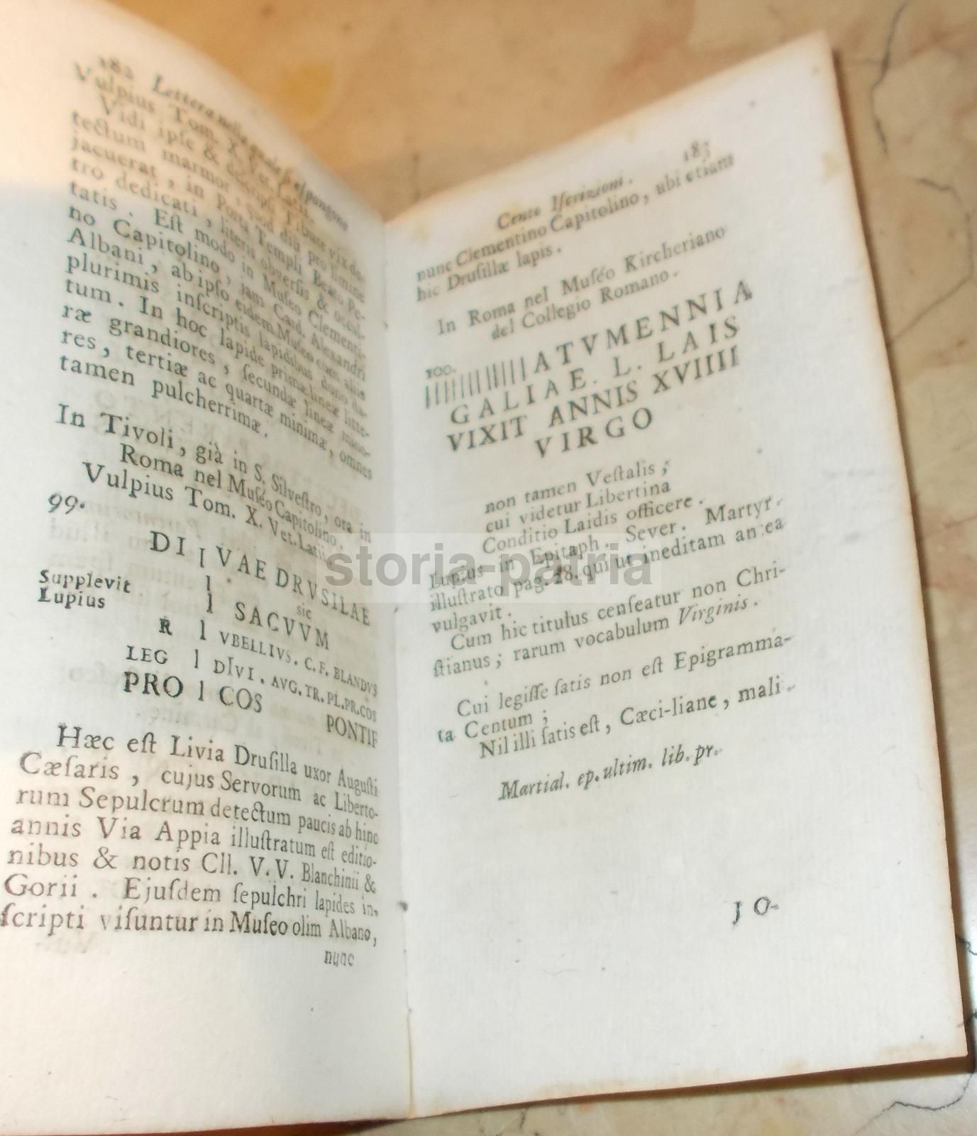 Lettera Di Giuseppe Rocco Volpi Sulle Iscrizioni Antiche In Italia (1739)