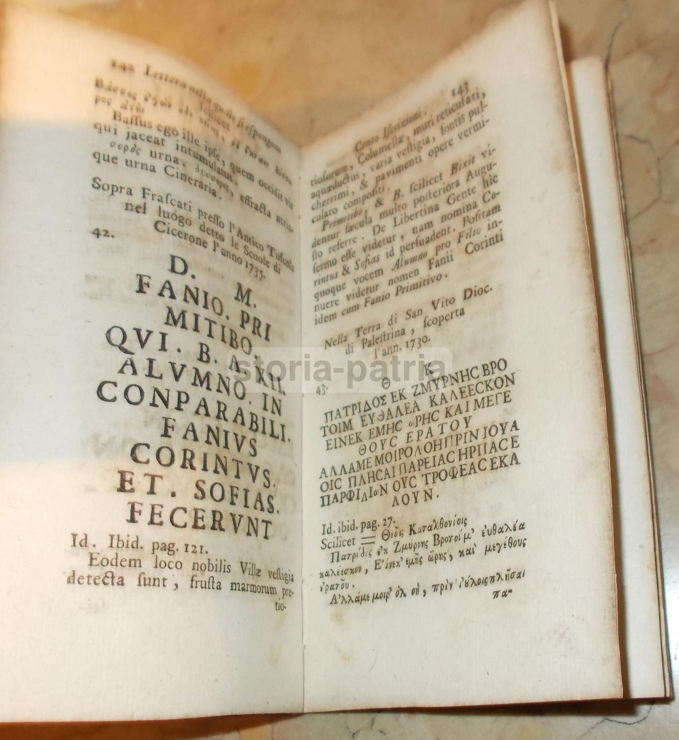 Lettera Di Giuseppe Rocco Volpi Sulle Iscrizioni Antiche In Italia (1739)