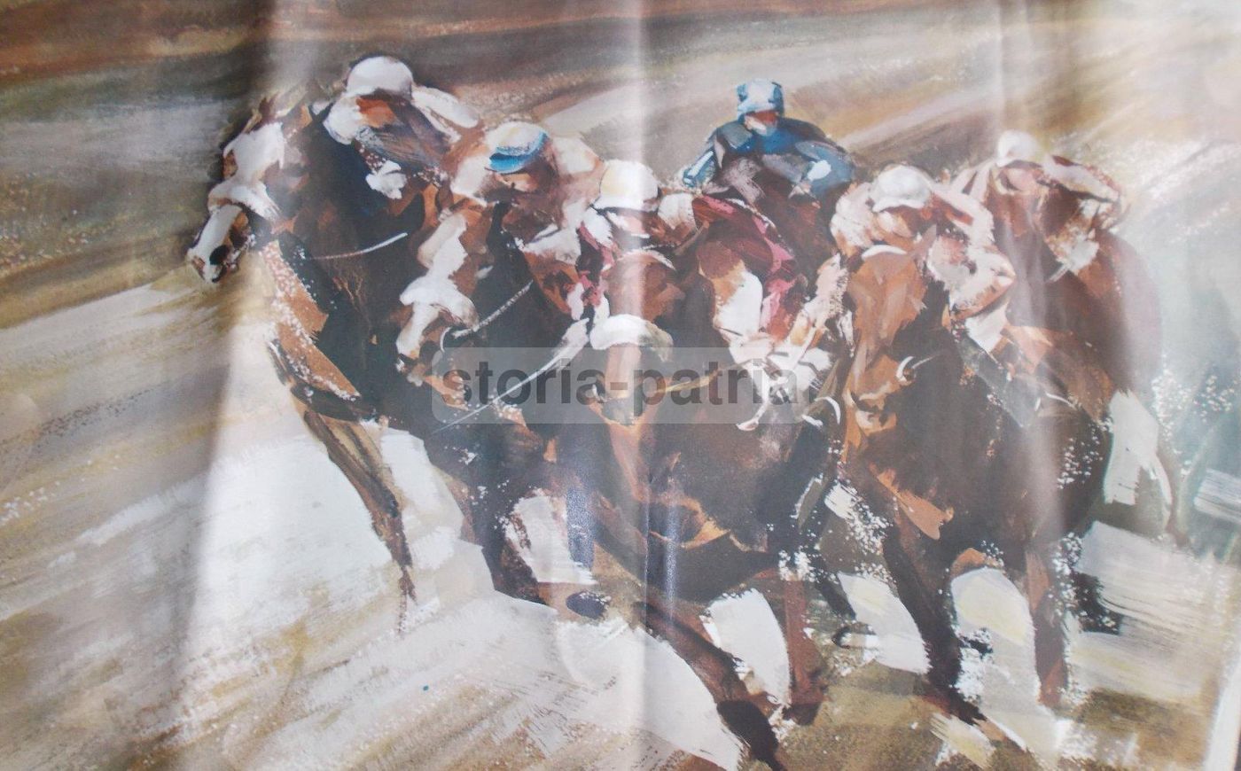 Manifesto Equitazione Unire Razze Equine Anni '60 70x100 Cm