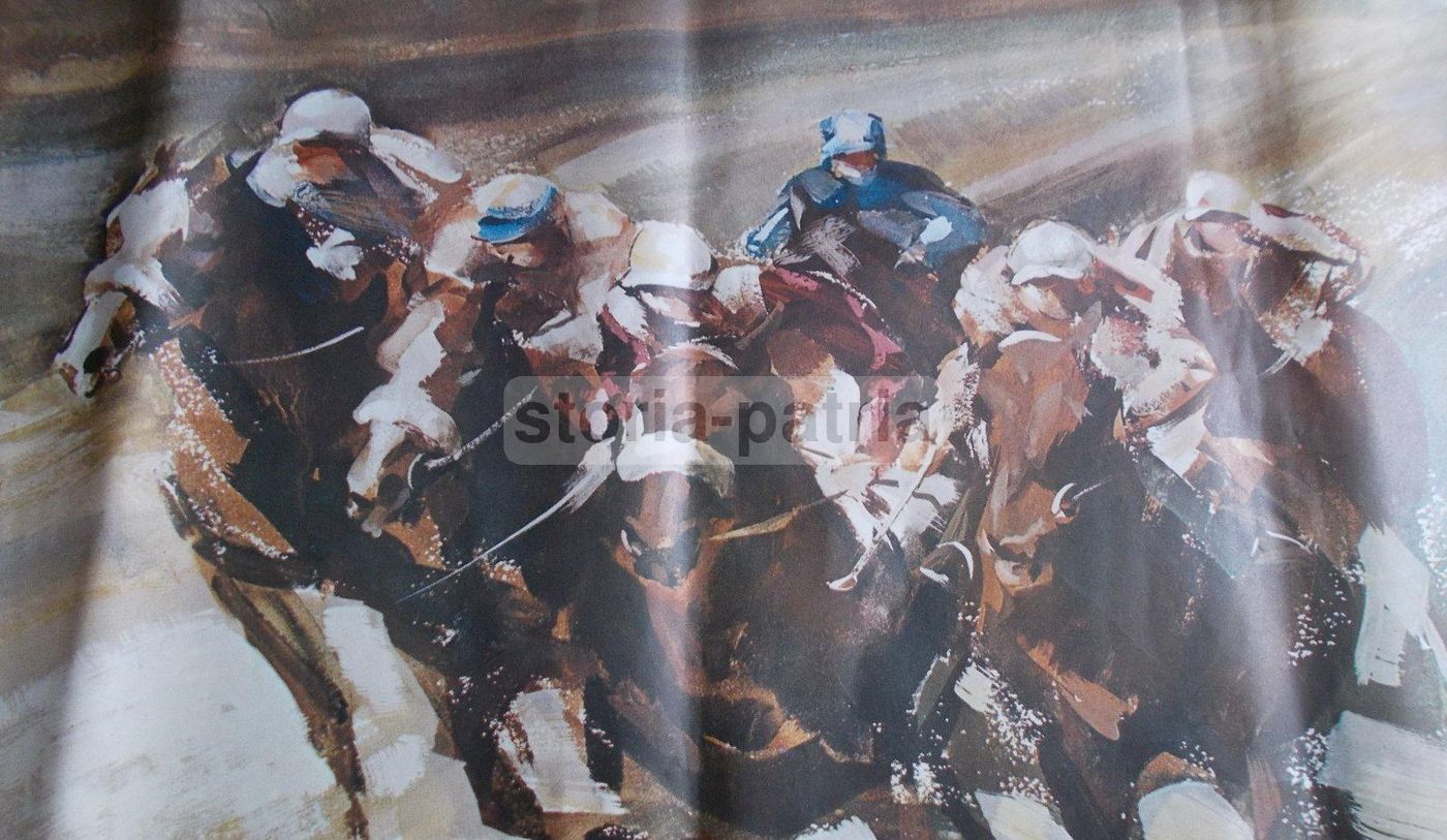 Manifesto Equitazione Unire Razze Equine Anni '60 70x100 Cm
