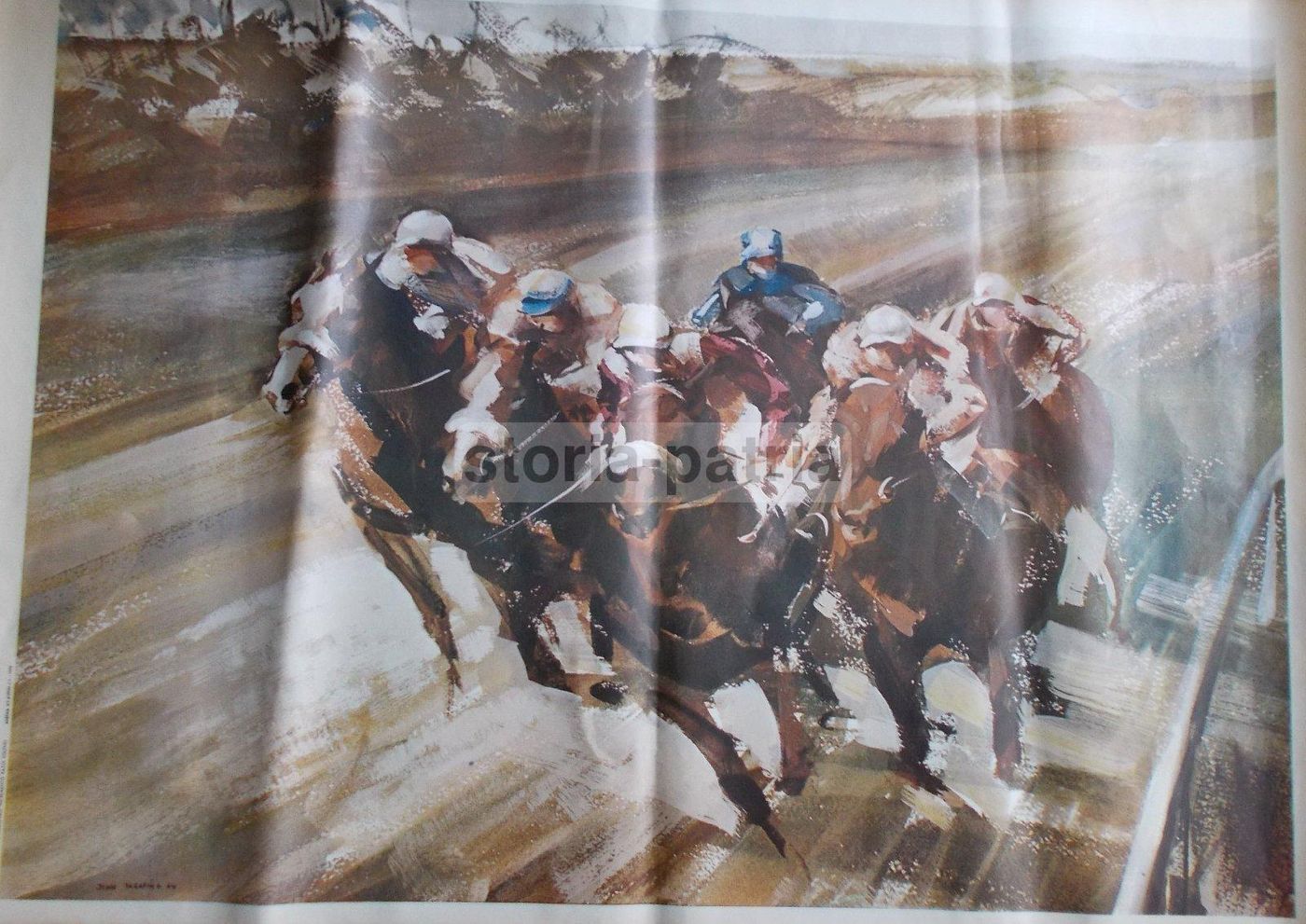 Manifesto Equitazione Unire Razze Equine Anni '60 70x100 Cm