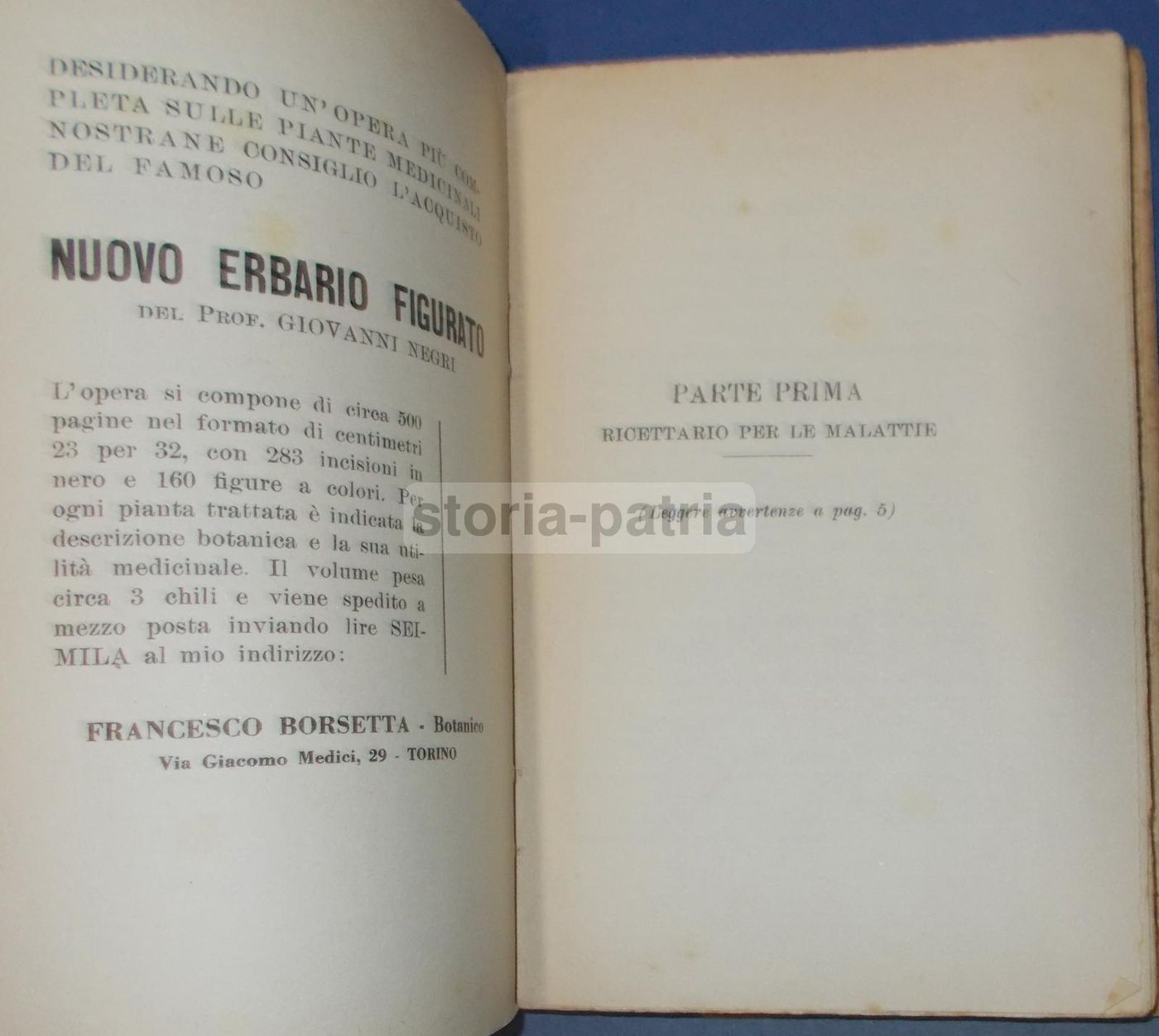 Manuale Erboristico Francesco Borsetta 1950 Con 2500 Ricette