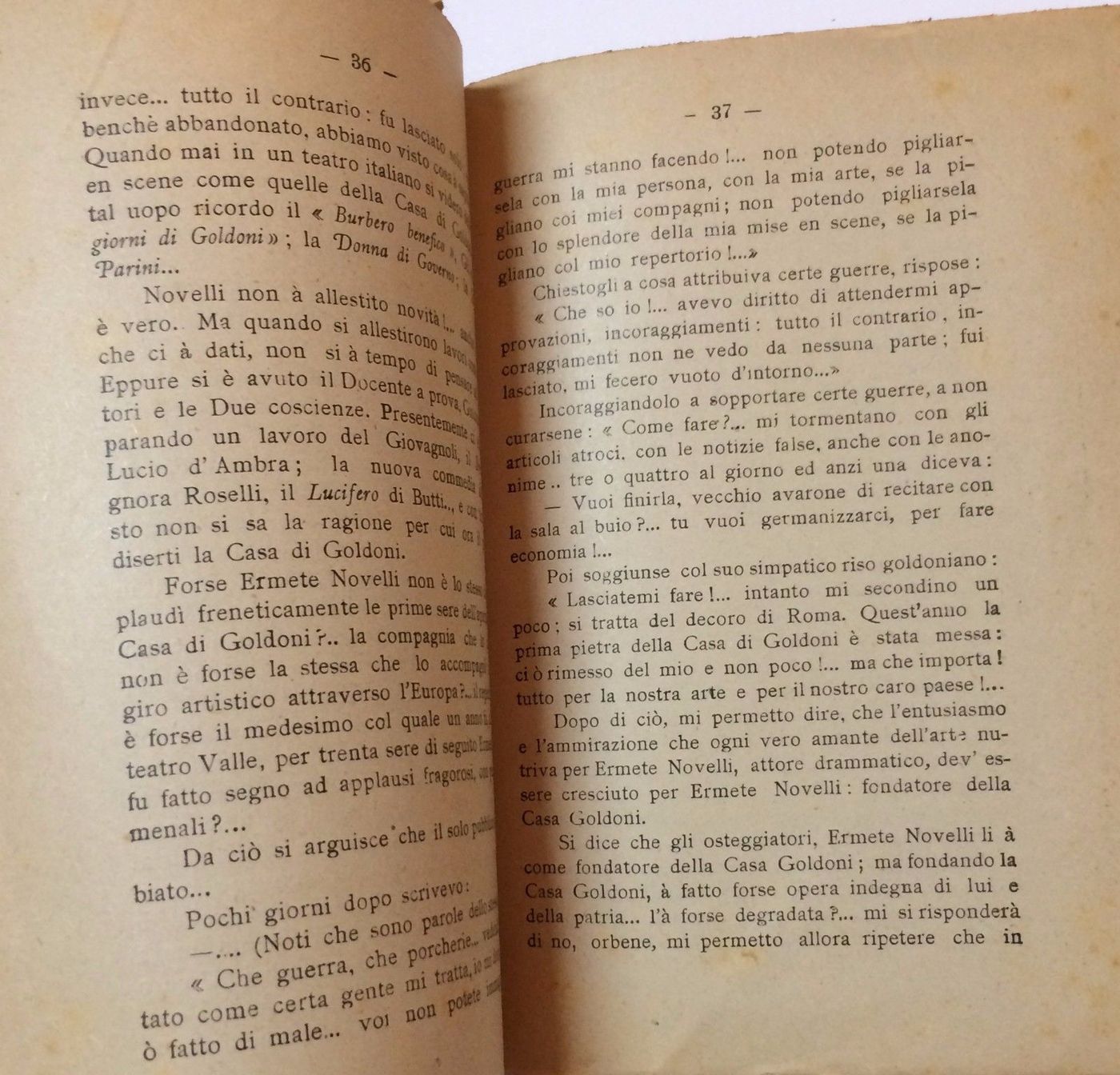 Ermete Novelli Di Ottorino Modugno, Alatri, 1919 (edizione Antica)