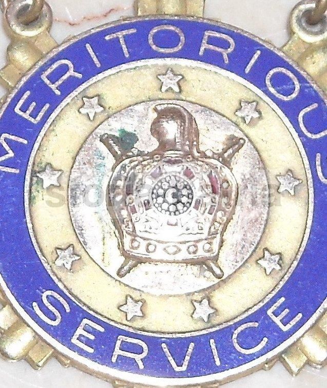 Medaglia Esoterica Massonica Con Smalti "Meritorious Service", 1900 Circa