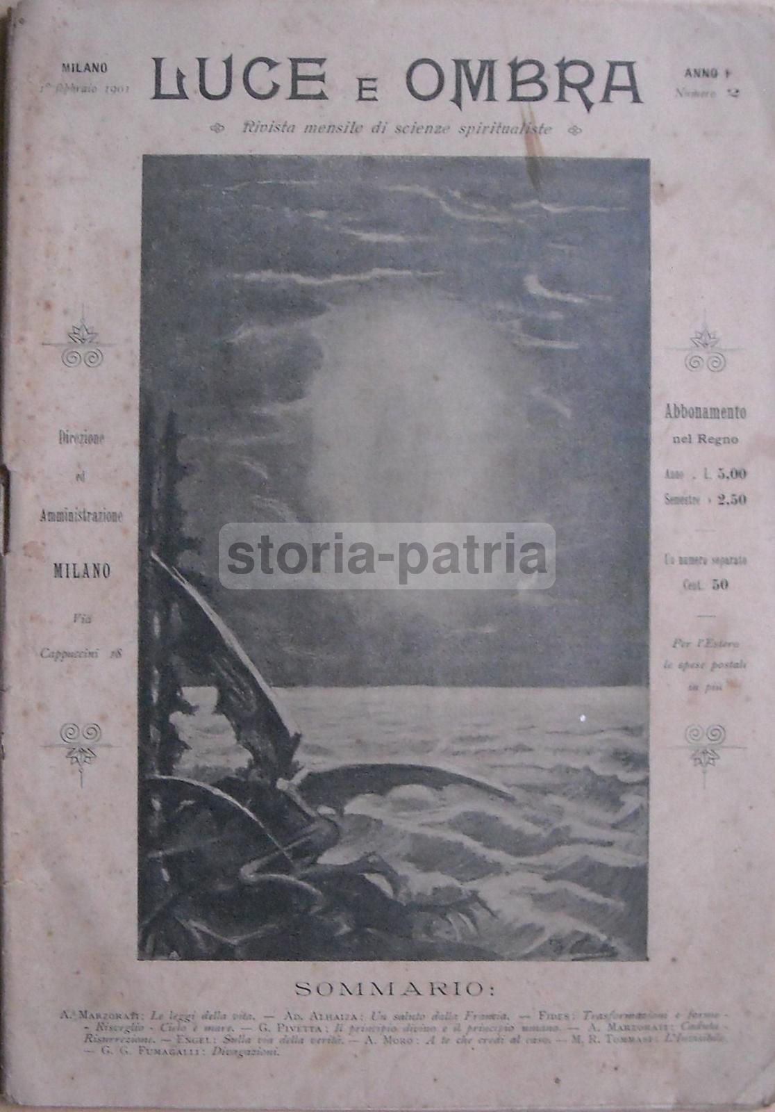 Luce E Ombra 1900 1901: Rivista Di Esoterismo E Massoneria, Milano, Illustrazioni Di A. Pirla