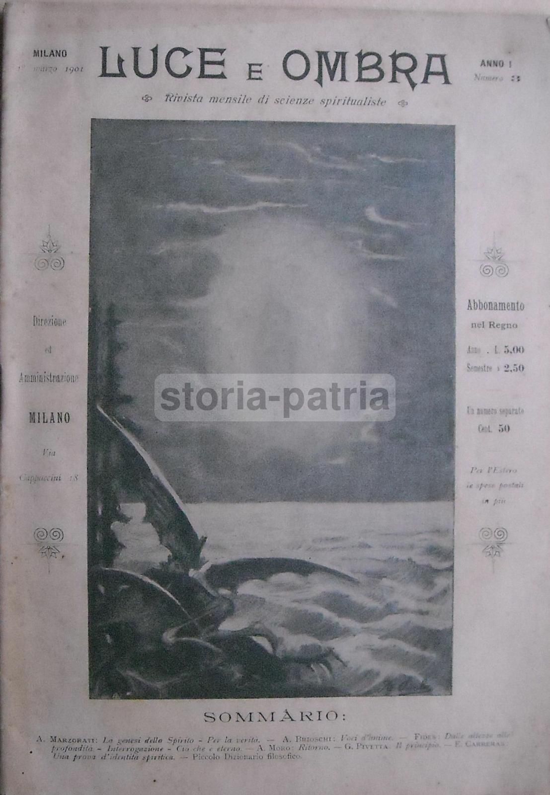 Luce E Ombra 1900 1901: Rivista Di Esoterismo E Massoneria, Milano, Illustrazioni Di A. Pirla