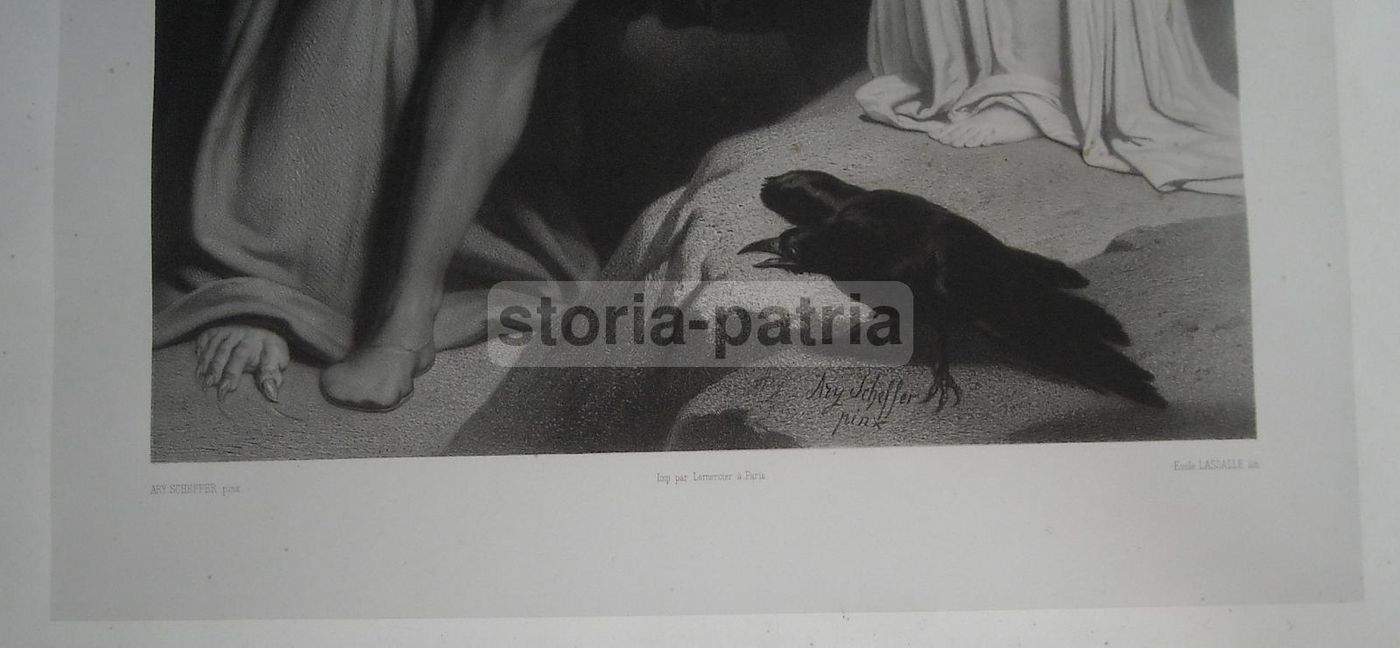 Litografia Faust Al Sabba Di Ary Scheffer, Allegoria Esoterica 1800