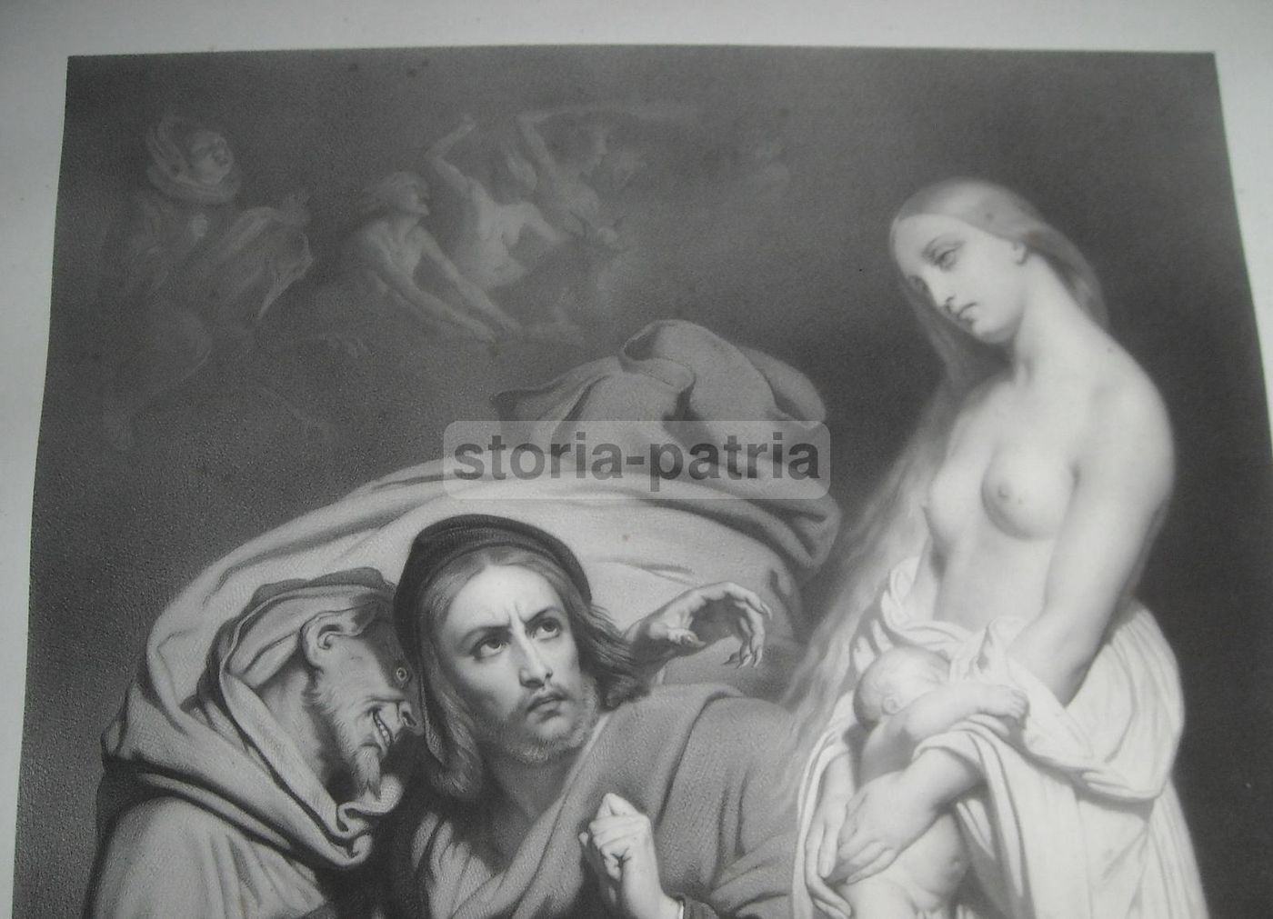 Litografia Faust Al Sabba Di Ary Scheffer, Allegoria Esoterica 1800