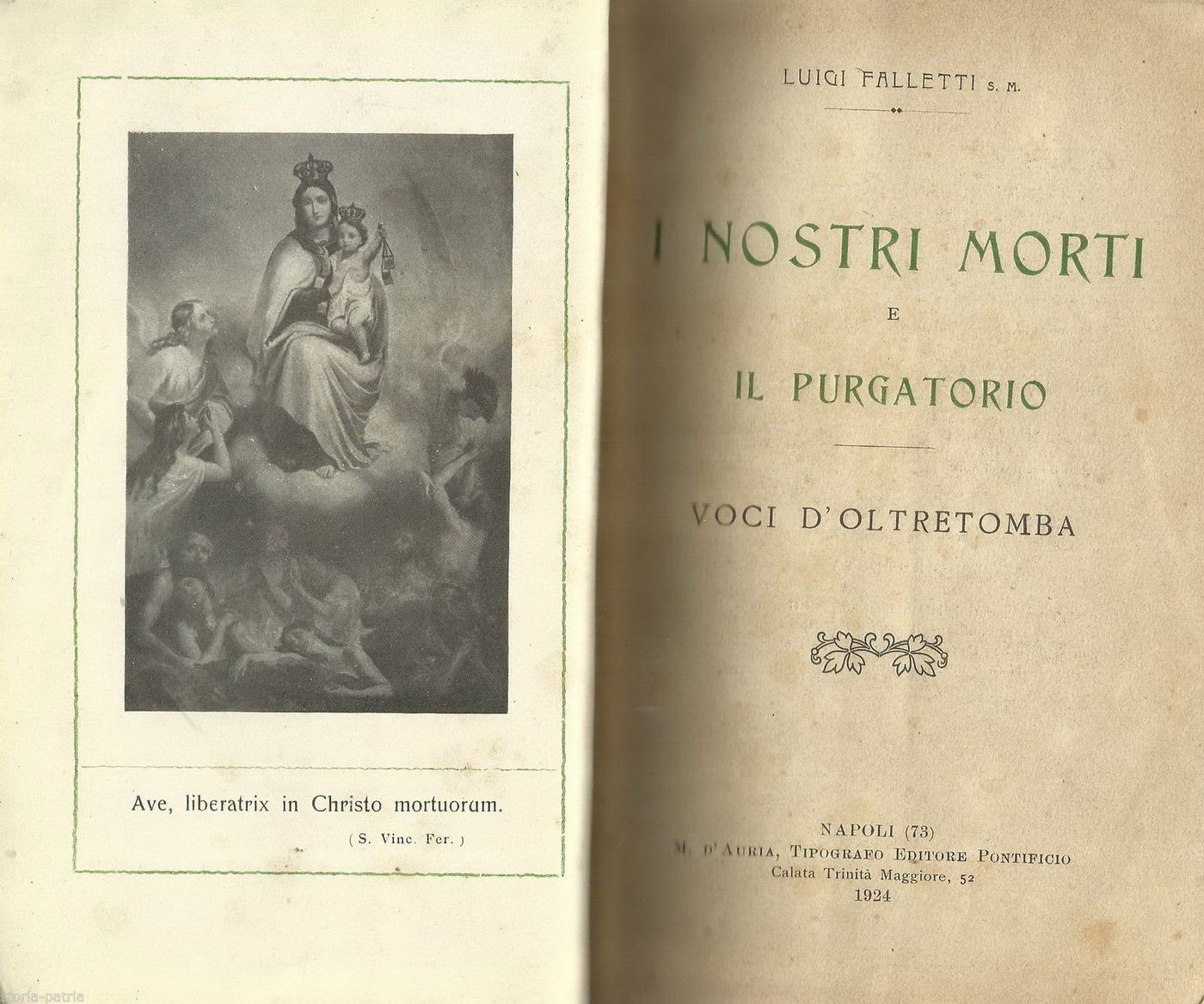 I Nostri Morti E Il Purgatorio: Voci d'Oltretomba   L. Falletti (1924)