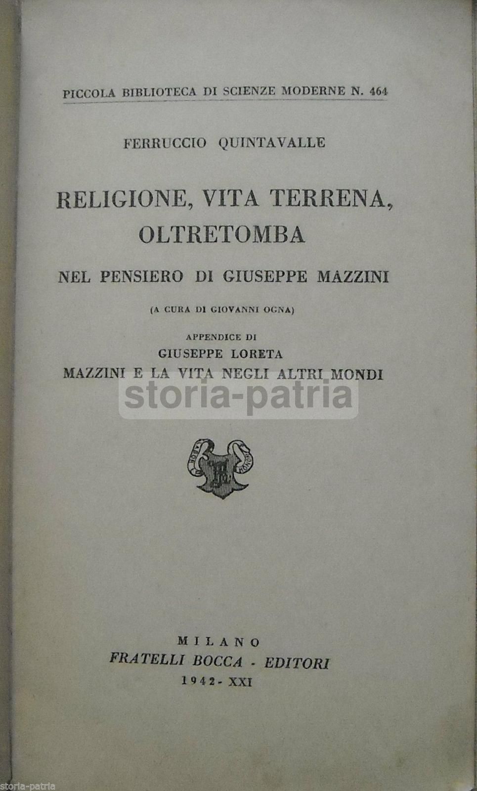 Vita Terrena E Oltretomba Nel Pensiero Di Mazzini