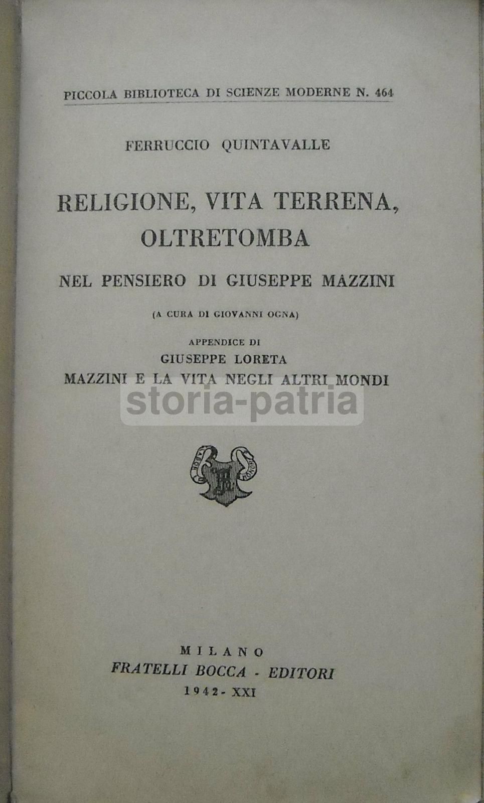 Vita Terrena E Oltretomba Nel Pensiero Di Mazzini