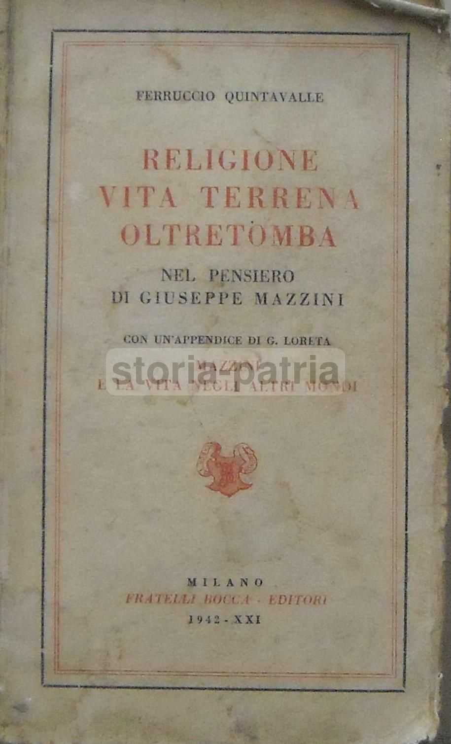 Vita Terrena E Oltretomba Nel Pensiero Di Mazzini