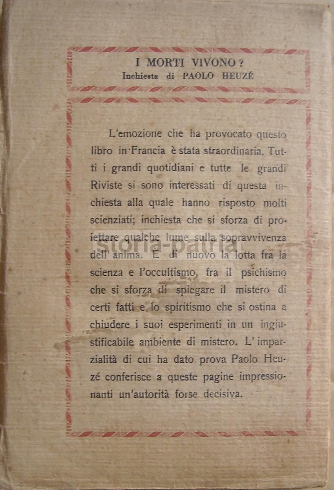 I Morti Vivono? Paolo Heuzé 1922 Scienze Psichiche Spiritismo