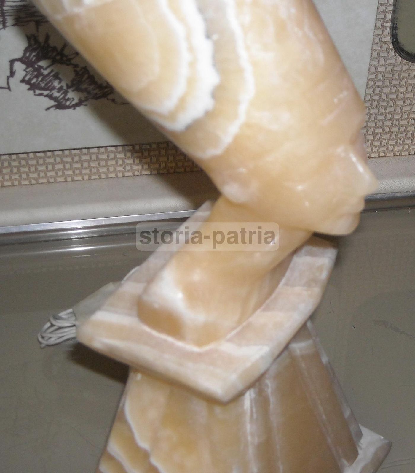 Lampada Scultura Faraone Egiziano In Marmo Anni '30
