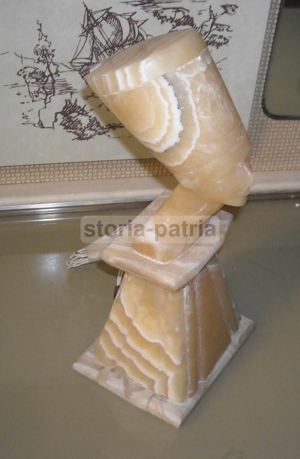 Lampada Scultura Faraone Egiziano In Marmo Anni '30
