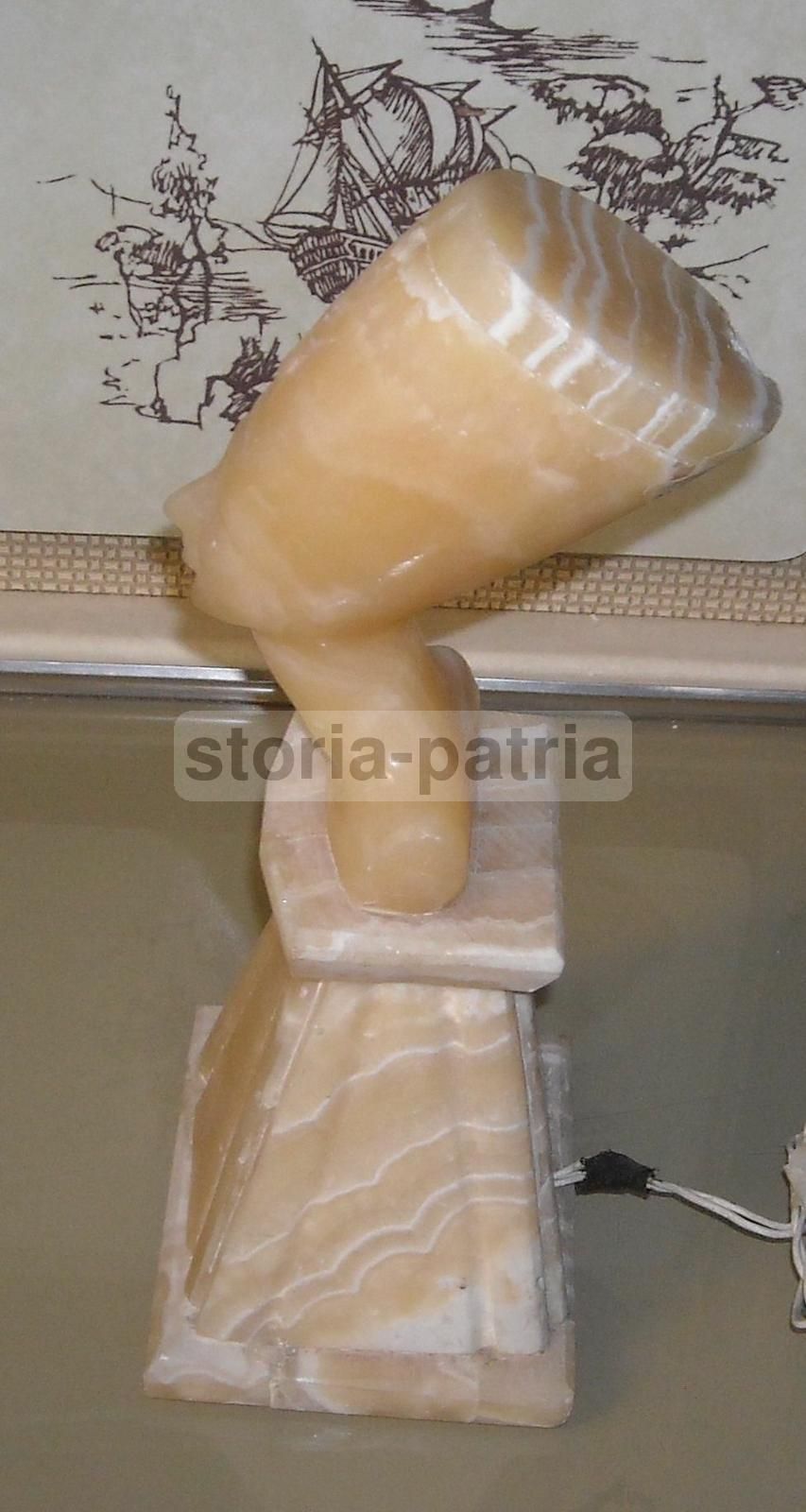 Lampada Scultura Faraone Egiziano In Marmo Anni '30