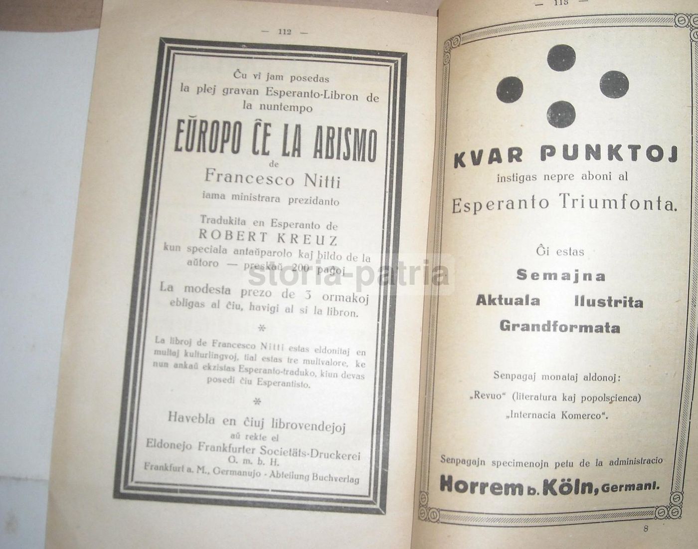 Congresso Esperanto Vienna 1924 Guida Programma Illustrata Hollinek
