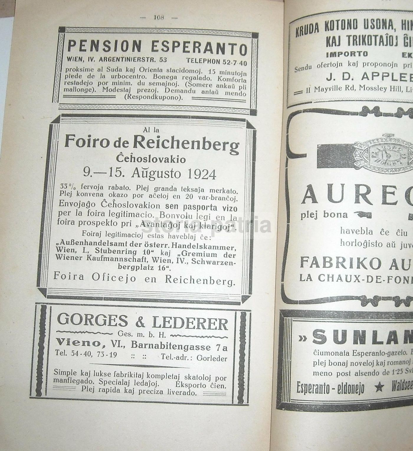 Congresso Esperanto Vienna 1924 Guida Programma Illustrata Hollinek