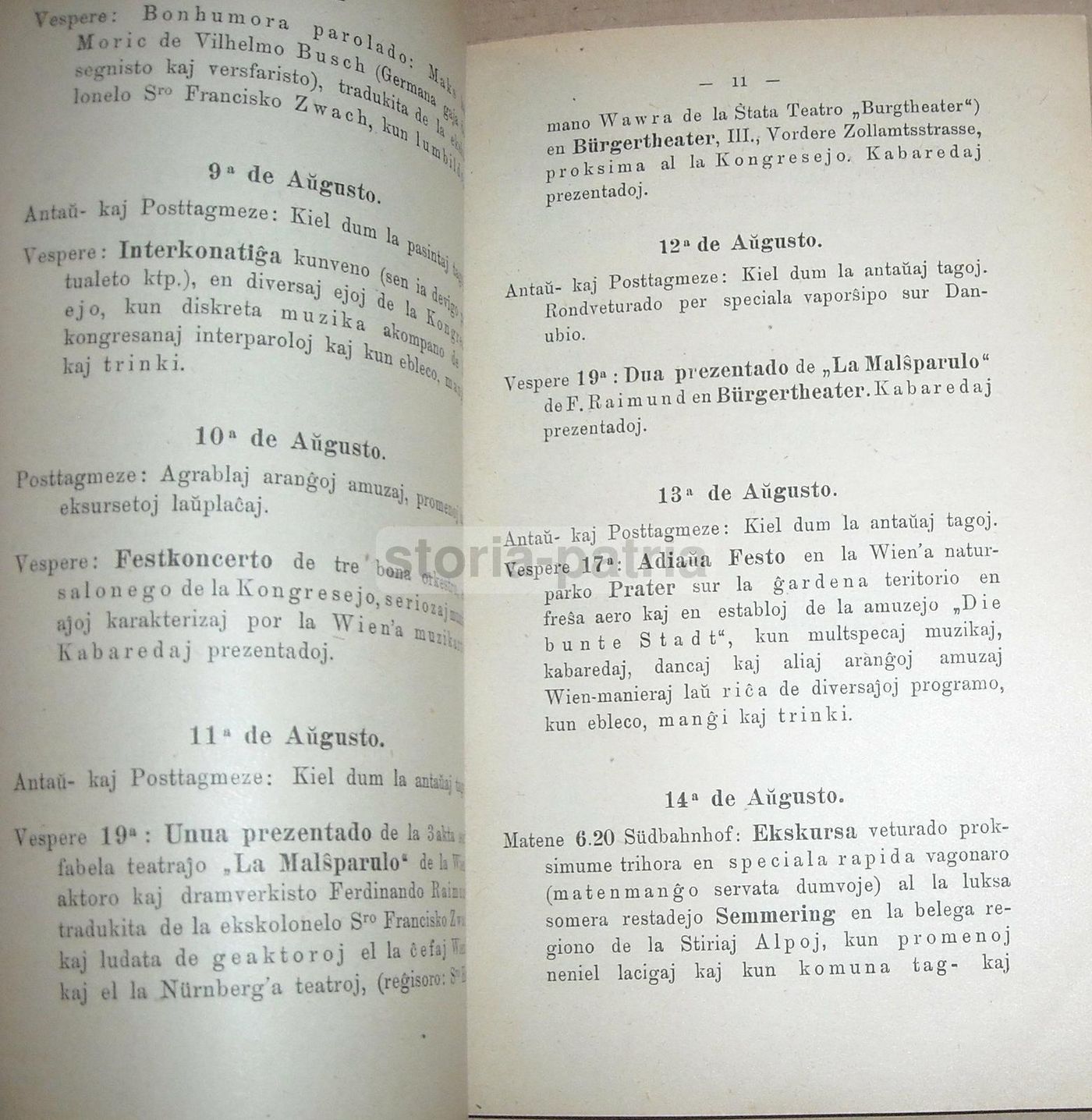 Congresso Esperanto Vienna 1924 Guida Programma Illustrata Hollinek